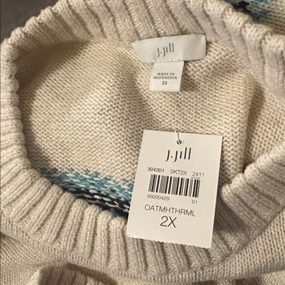 J. Jill Cream and Teal Sweater - Picture 7 of 7